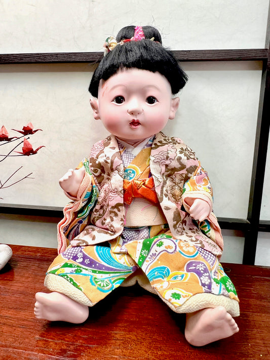 poupée japonaise ancienne, articulée en kimono