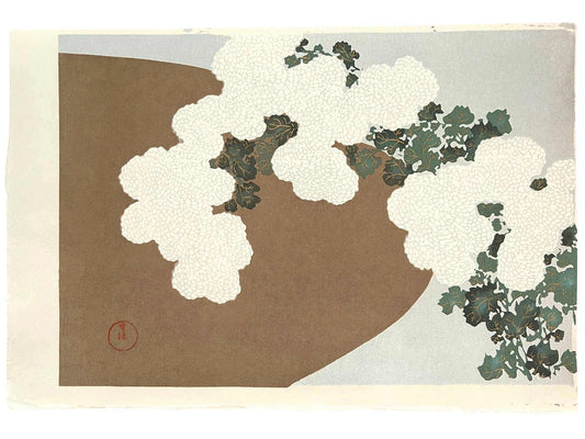 estampe japonaise de kamisaka sekka momoyogusa chrysanthème