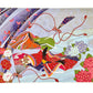 sérigraphie japonaises le prince Genji et une courtisane et éventail, pivoines et hortensia, représentant l'été