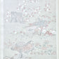 Sérigraphie japonaise de femmes Heian dans un jardin fleuri, le verso