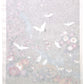 Sérigraphie japonaise artisanale Mont Fuji rouge avec cascade, grues, cerisier et fleurs, le verso