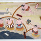 Sérigraphie japonaise de lutteurs de sumo en habits cérémoniels