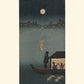 estampe japonaise courtisanes bateaux pleine lune