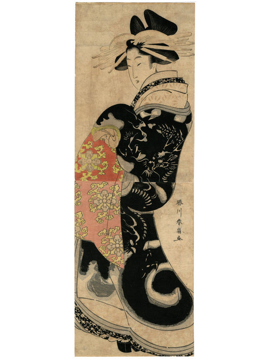 Estampe japonaise de Katsukawa Shunsen | Oiran, courtisane de haut rang