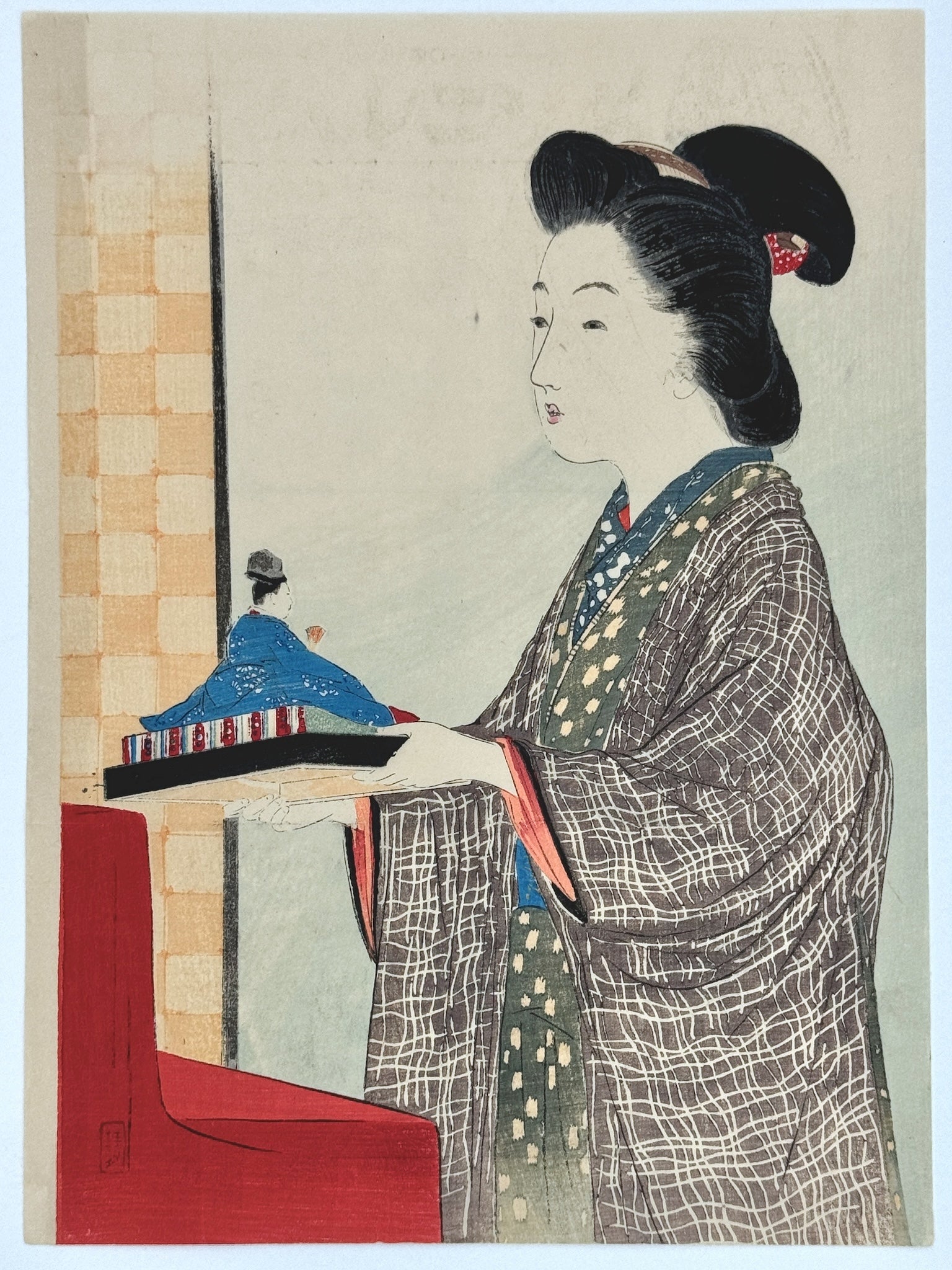 Estampe Japonaise kuchi-e de Takeuchi Keishu | La fête des filles, Hina matsuri
