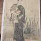 Estampe Japonaise de Toyokuni I Utagawa | L'acteur Shigan sur un ponton aux iris dos de l'estampe