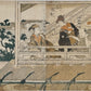 estampe japonaise de Toyokuni 1 Utagawa, hommes fumant la pipe sur une terrasse