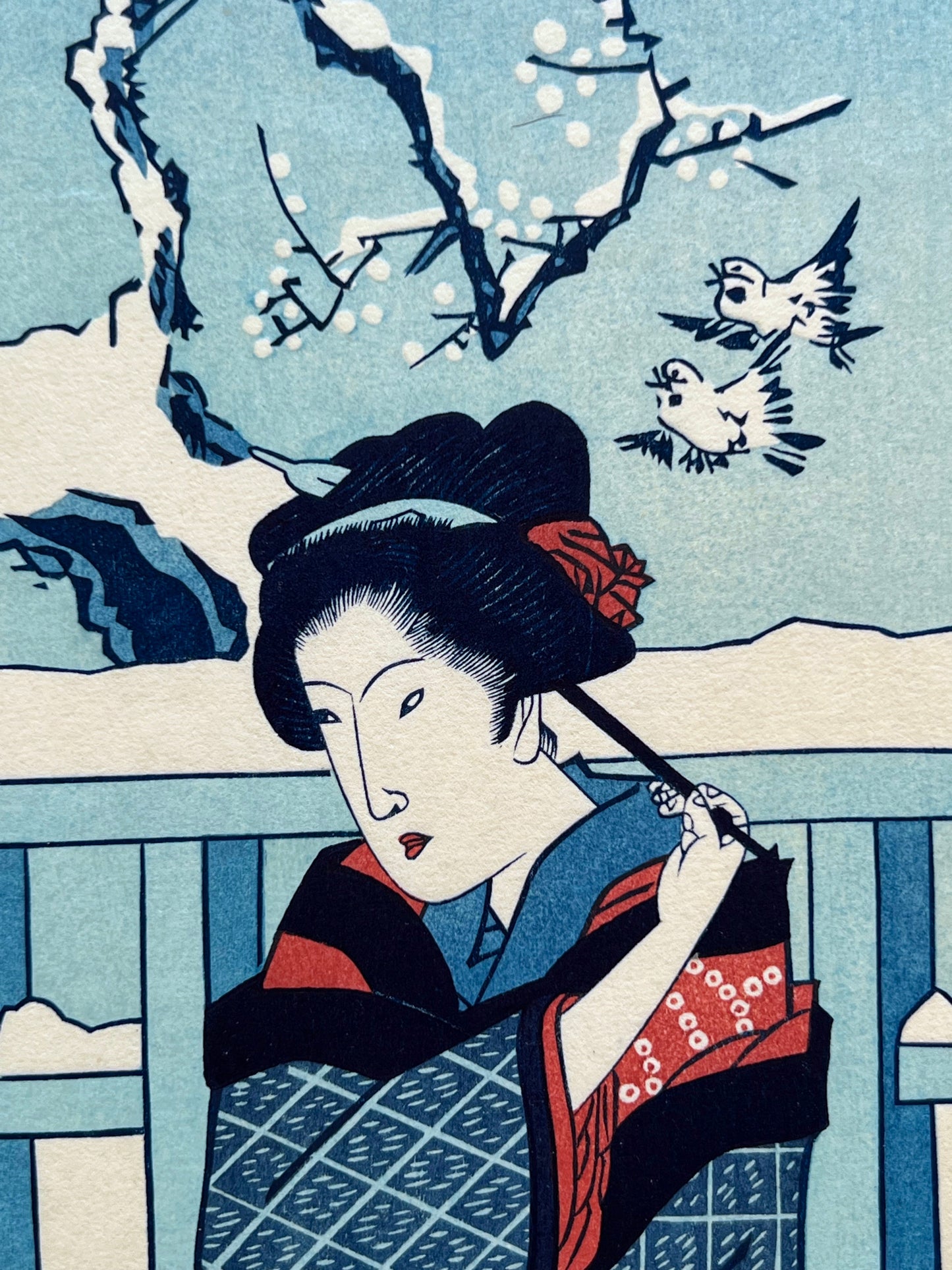Estampe Japonaise de Toyokuni I Utagawa | Lendemain de Neige