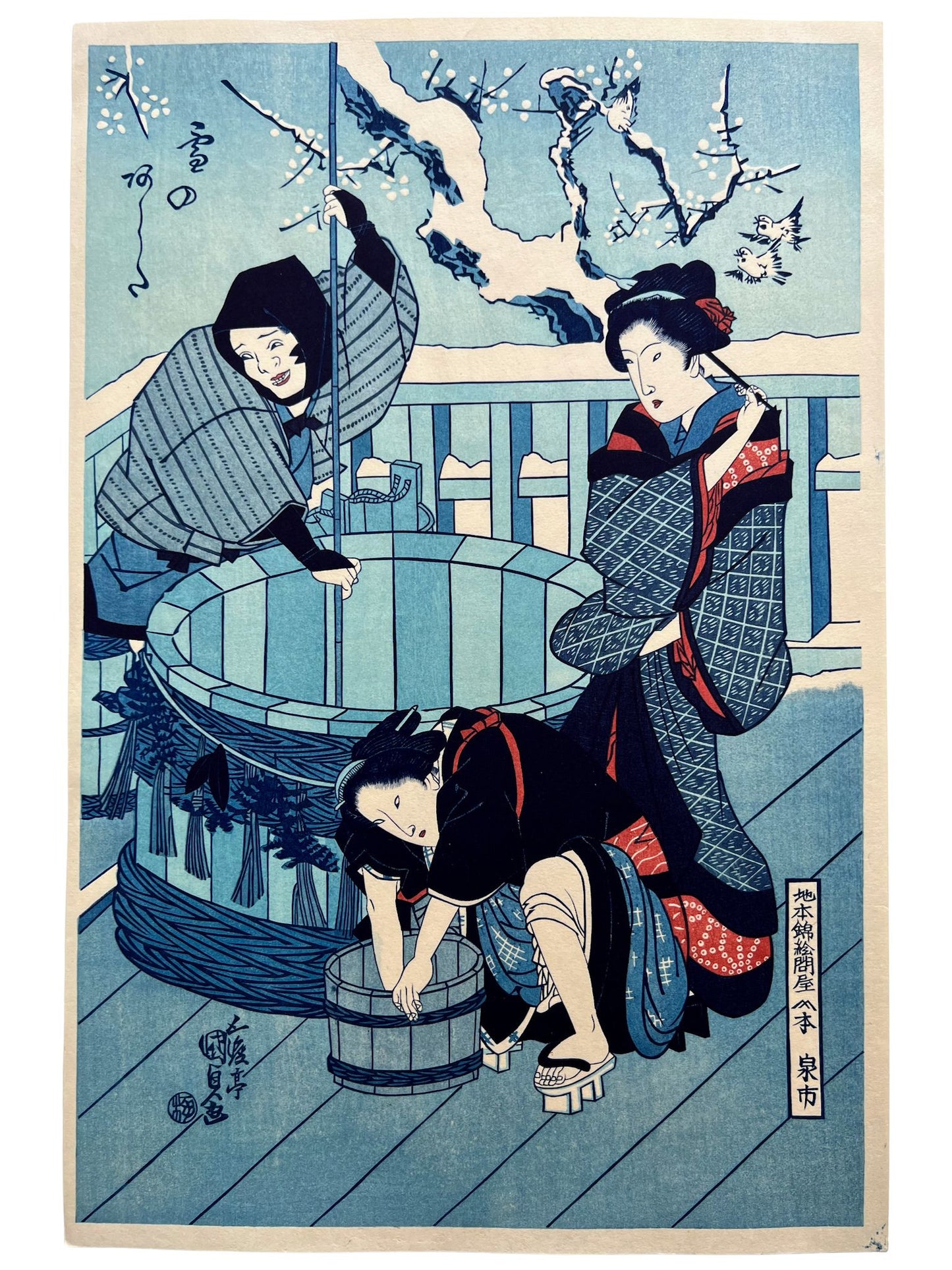 Estampe Japonaise de Toyokuni I Utagawa | Lendemain de Neige
