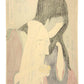 Estampe Japonaise de Utamaro représentant les amants tragiques Koharu et Jihei éteignant la flamme d'une lanterne quelques instants avant de mettre fin à leurs jours ensemble, le verso