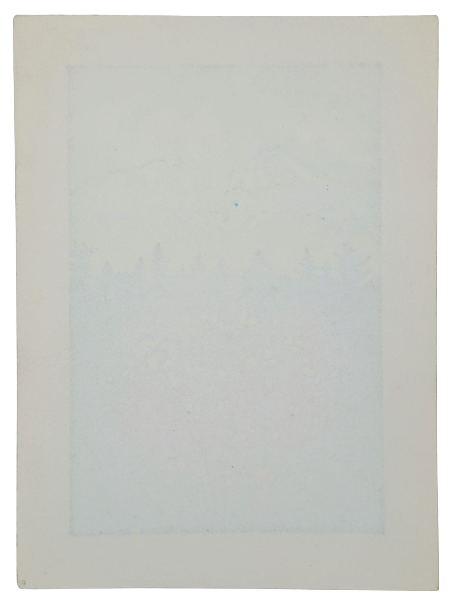 Estampe japonaise de Watabe Masaya, Magnolia blanc aux pieds des montagnes bleues et blanches.  Dos estampe