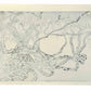 Estampe Japonaise de Yoshida Tôshi représentant les branches noueuses des  glycines millénaires du jardin Tōka-en , le verso