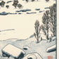 estampe japonaise paysage de neige, signature de l'artiste