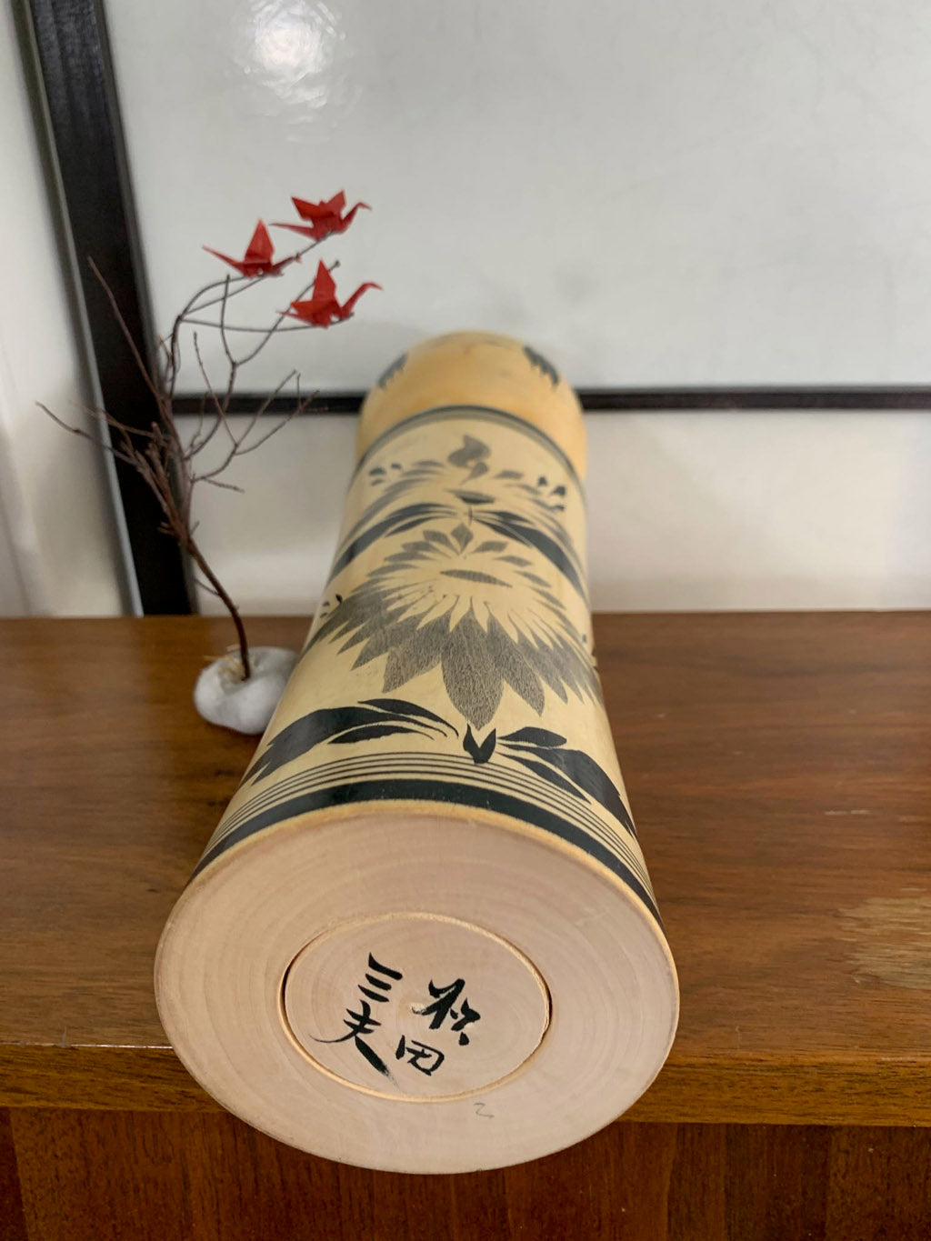 kokeshi vintage style naruko decor sumi-e de matsuda mitsuo japanese doll uchiwa gallery signature
