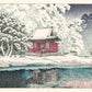 hasui kawase temple rouge sous la neige inokashira parc