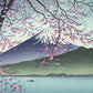 estampe japonaise paysage hasui fuji printemps sakura cerisiers en fleurs