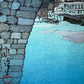 estampe japonaise hasui pont niju lever du jour detail, la signature de l'artiste