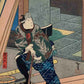 estampe japonaise hirosada theatre kabuki les amants Osono et Rokusa, ici l'amant
