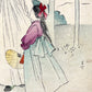 Estampe Japonaise de Kajita Hanko  kuchi-e | Jeunes beautés à l'éventail signature