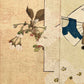 Estampe Japonaise de Kajita Hanko | Jeune guerrier et cerisier en fleurs détail