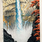 estampe japonaise de kasamatsu cascade kegon à Nikko à l'automne