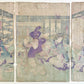 estampe japonaise en triptyque de femmes musiciennes et danseuses, dos de l'estampe