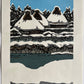 estampe japonaise contemporaine, paysage de neige