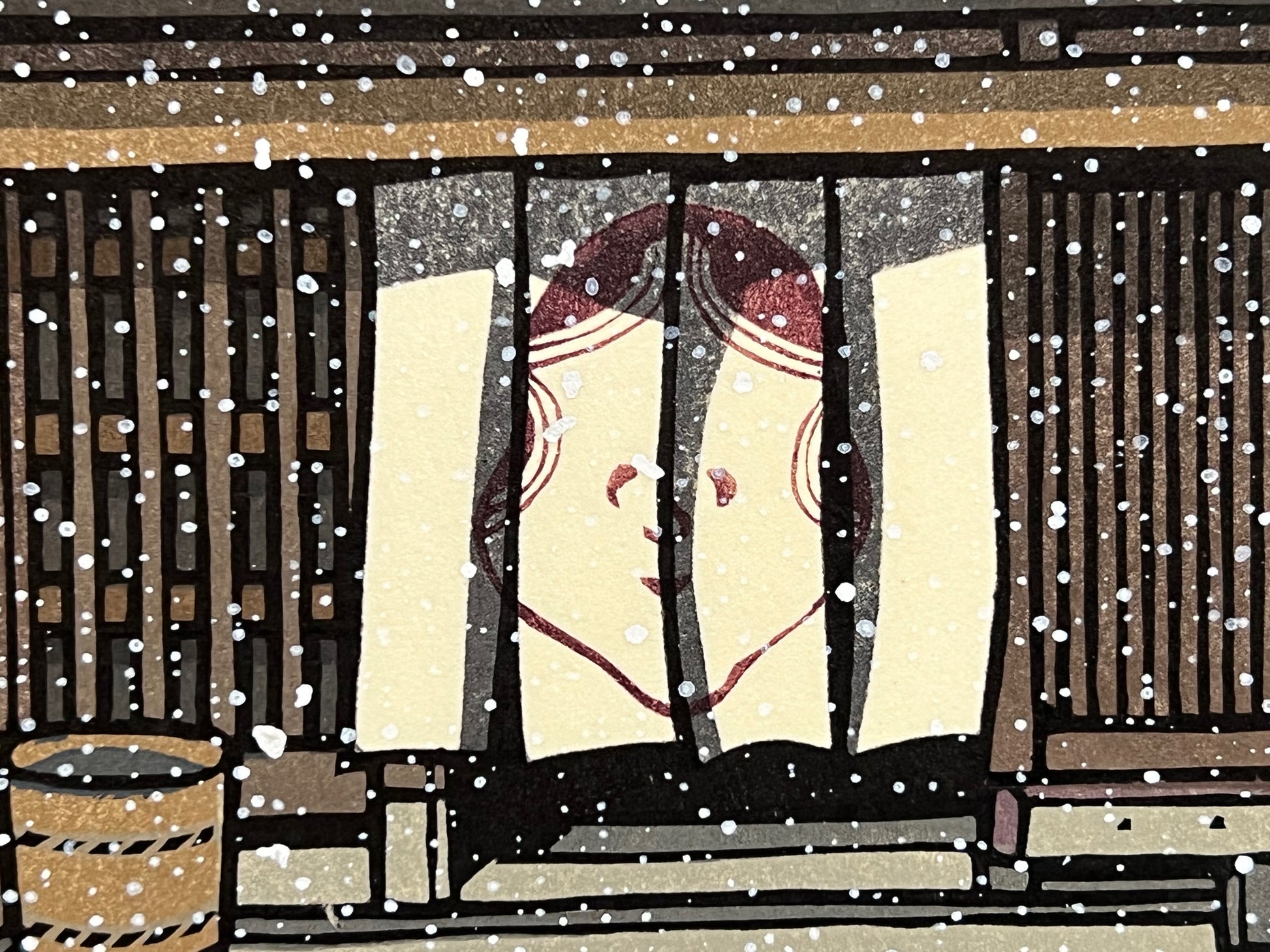 Estampe Japonaise Nishijima Noren sous la neige