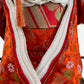 poupée japonaise Ichimatsu fille, le devant du kimono en soie rouge