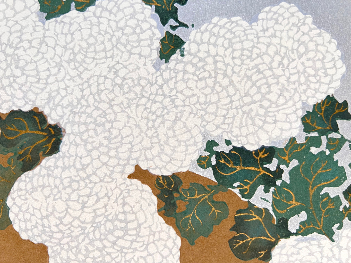 estampe japonaise de kamisaka sekka momoyogusa chrysanthème detail
