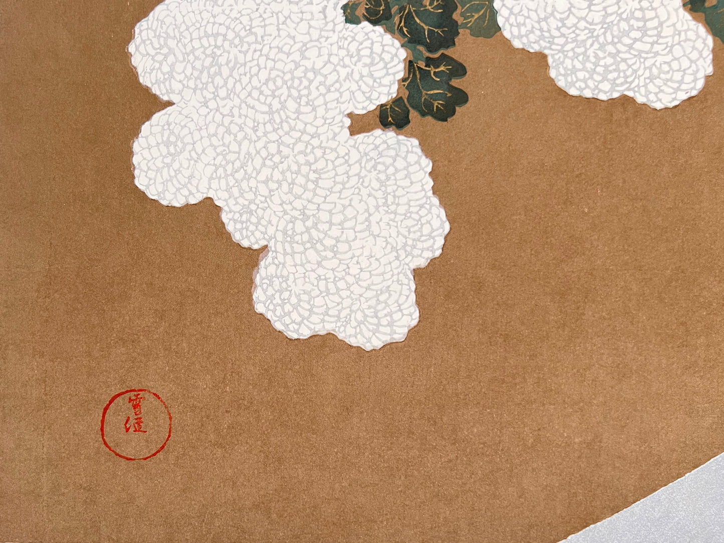 estampe japonaise de kamisaka sekka momoyogusa chrysanthème sceau
