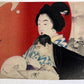 estampe kuchi-e de Takeuchi Keishu Kannon en robe blanche