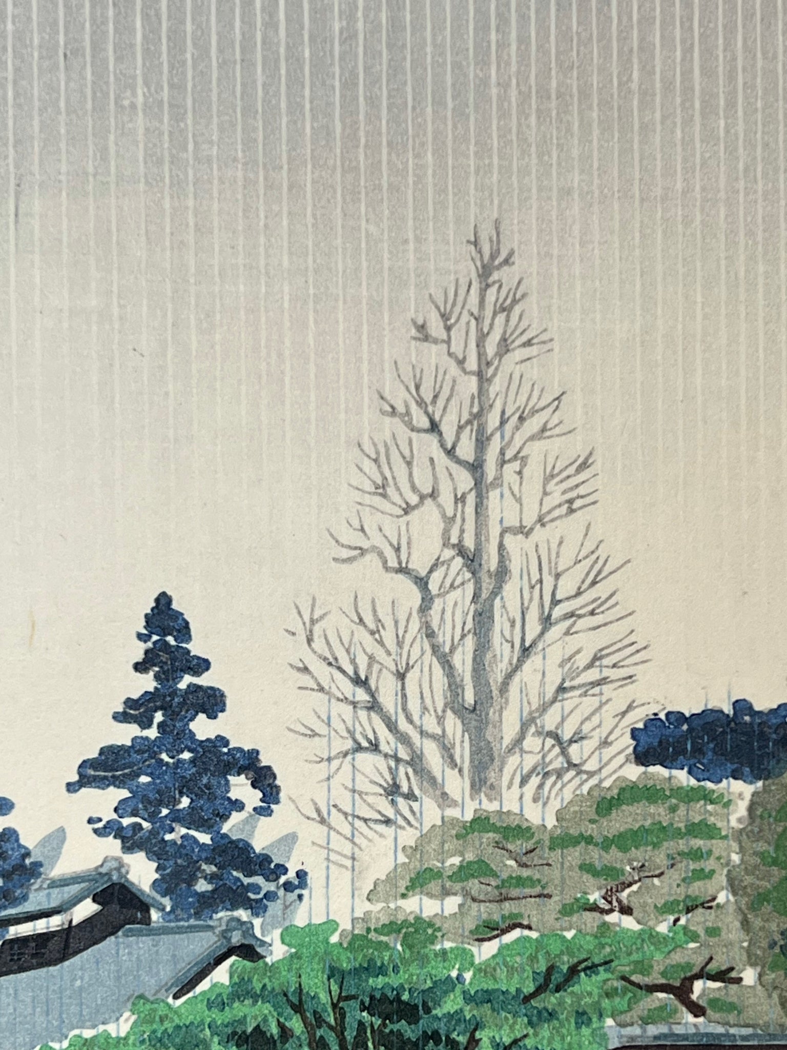 Estampe Japonaise de Tokuriki Tomikichiro | Série des 12 mois à Kyoto, juin, sado senke pluie