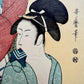 estampe japonaise Utamaro deux courtisanes sortant du bain, femme avec mouchoir dans la bouche