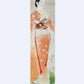 estampe japonaise Yamakawa femme en long kimono orange à motif de fleu