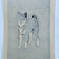 estampe japonaise chien de chiba de dos
